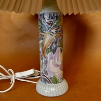farverig keramik lampefod laholm keramikværksted  retro lampe 